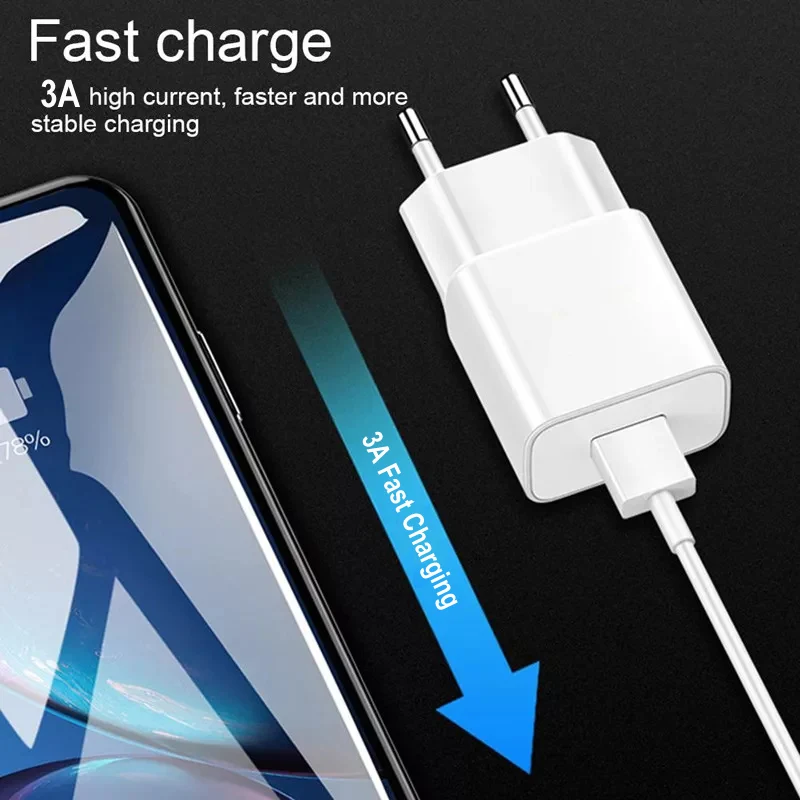 fast phone charger type c usb cable quick charge 3 0 eu plug for motorola moto g8 g9 g7 power plus play samsung phone adapter free global shipping