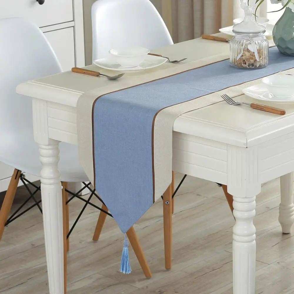 

Modern fashion simply table cloth Party Wedding Decoration cloth bamboo carvas cloth Table Runner Cloth Cover