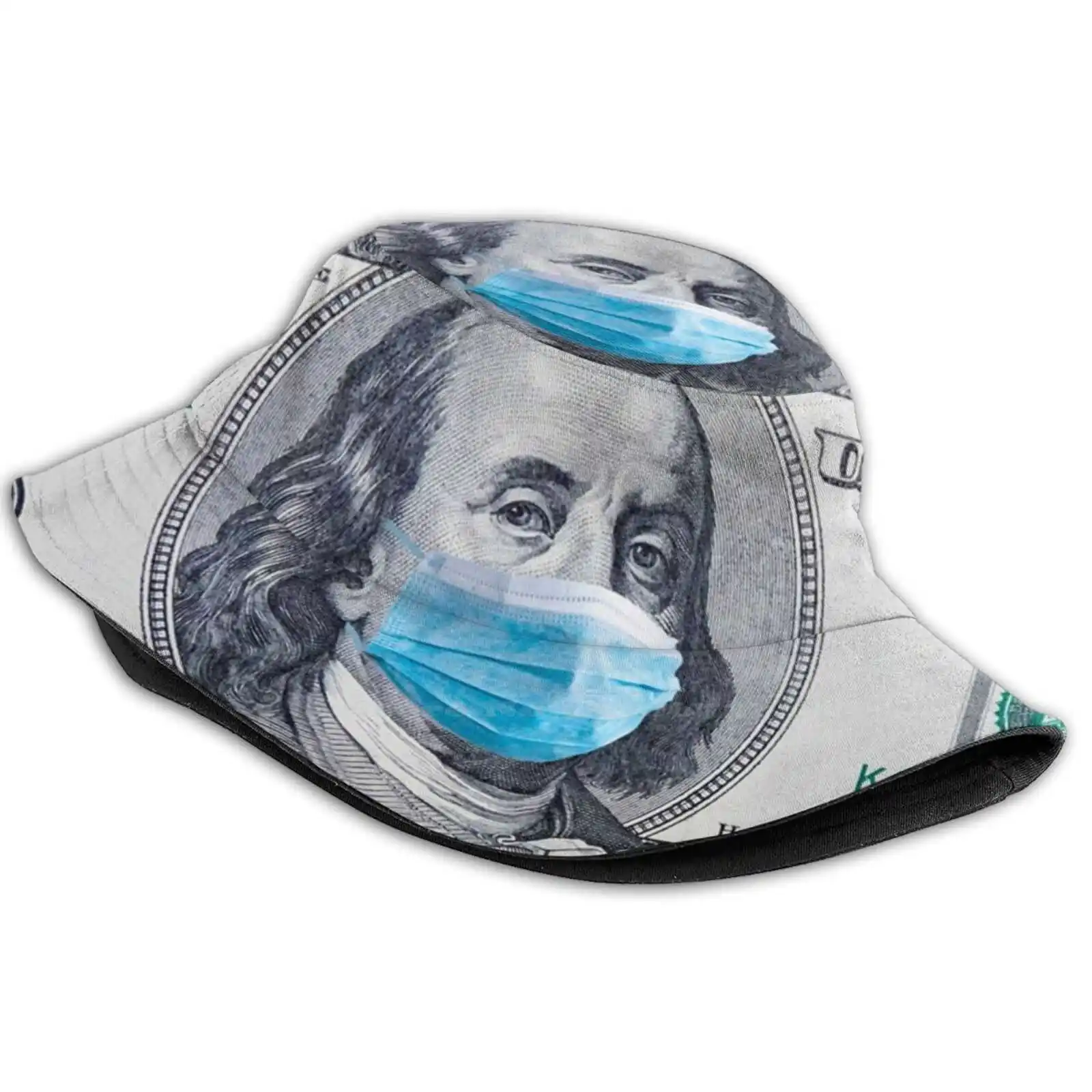 

100 Dollar Bill Benjamin Franklin Unisex Fisherman Hats Cap Dollar Money Sham 19 Mouth Benjamin Franklin