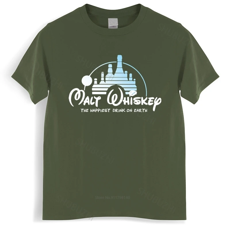 Женская футболка с круглым вырезом стильная изображением виски самой счастливой