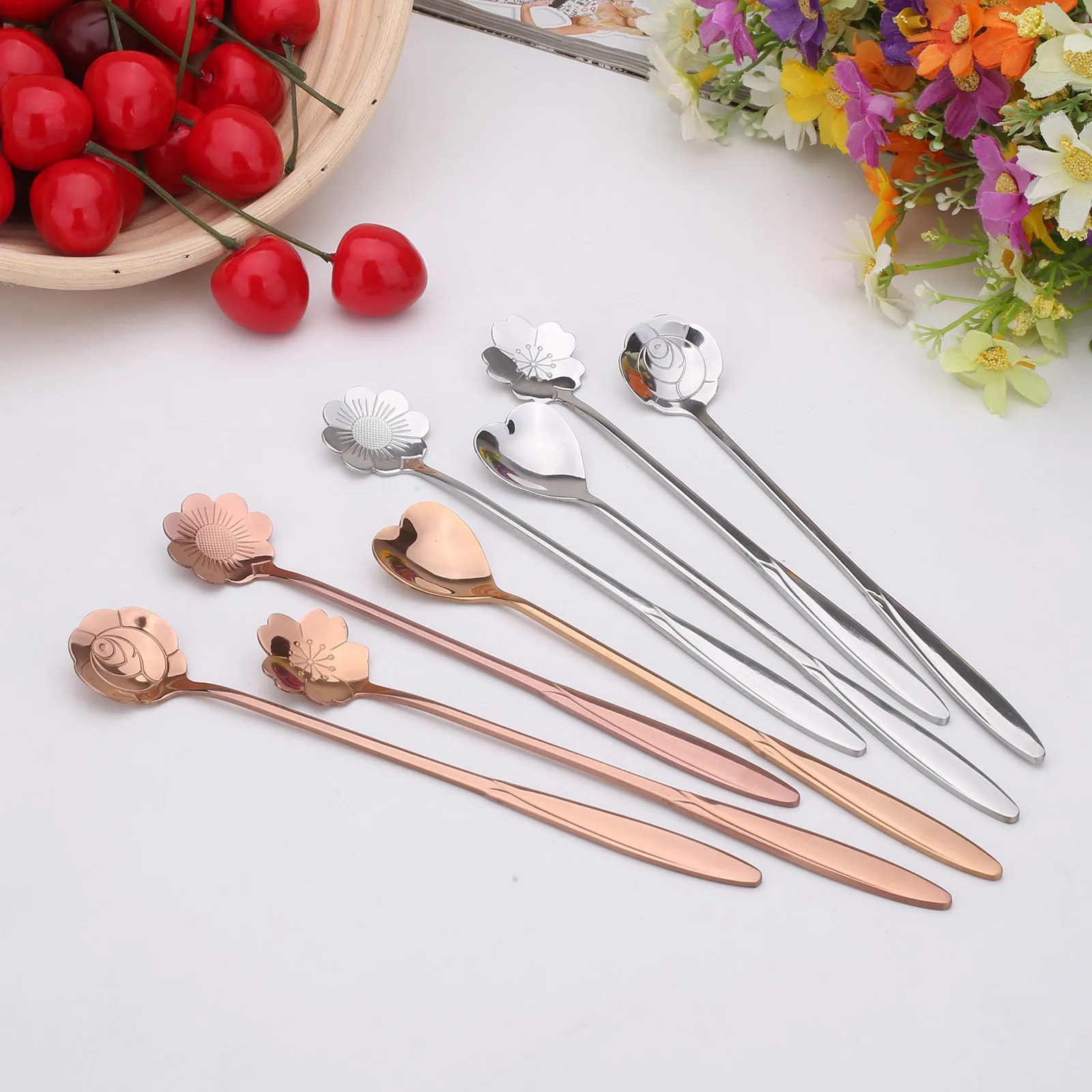 4 шт. набор из нержавеющей стали для любителей вишни мерные ложки чая кофе молока