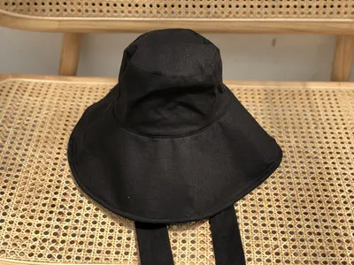 2021 New Summer Autumn Large Brim Fisherman Hat Women Cotton Linen Round Dome Bandage Bow Big Foldable Sun Hats Fishermen | Аксессуары