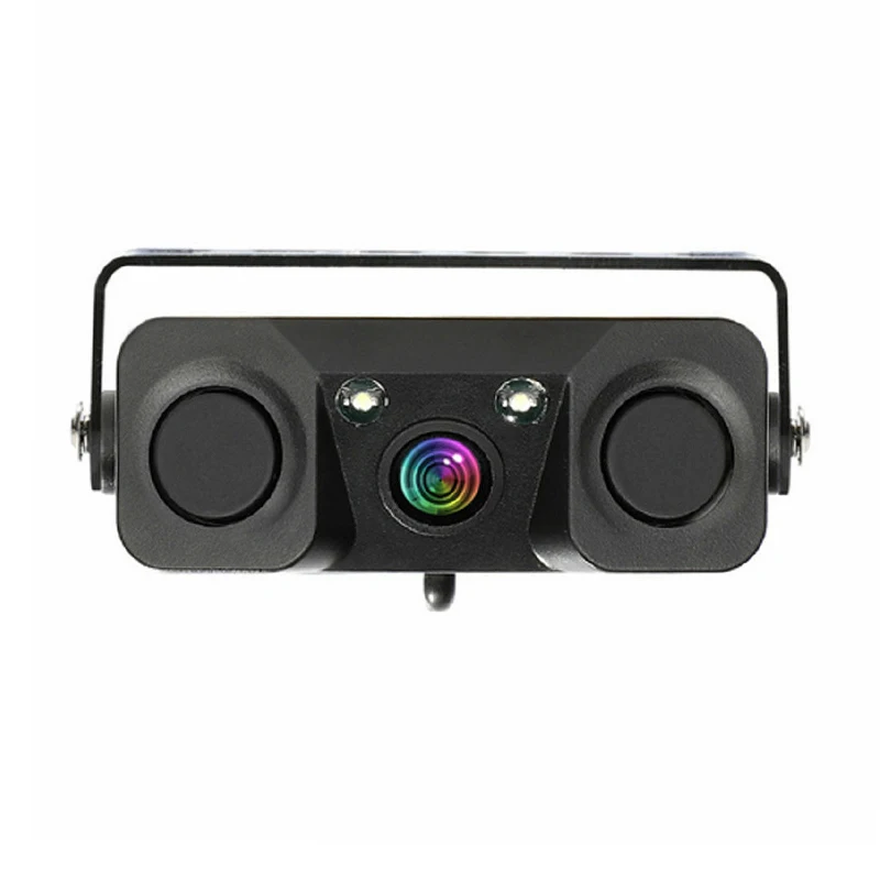 HD Car Rear View Camera 3 in 1 Parking Radar Detector Sensor Waterproof Night Vision LED Light