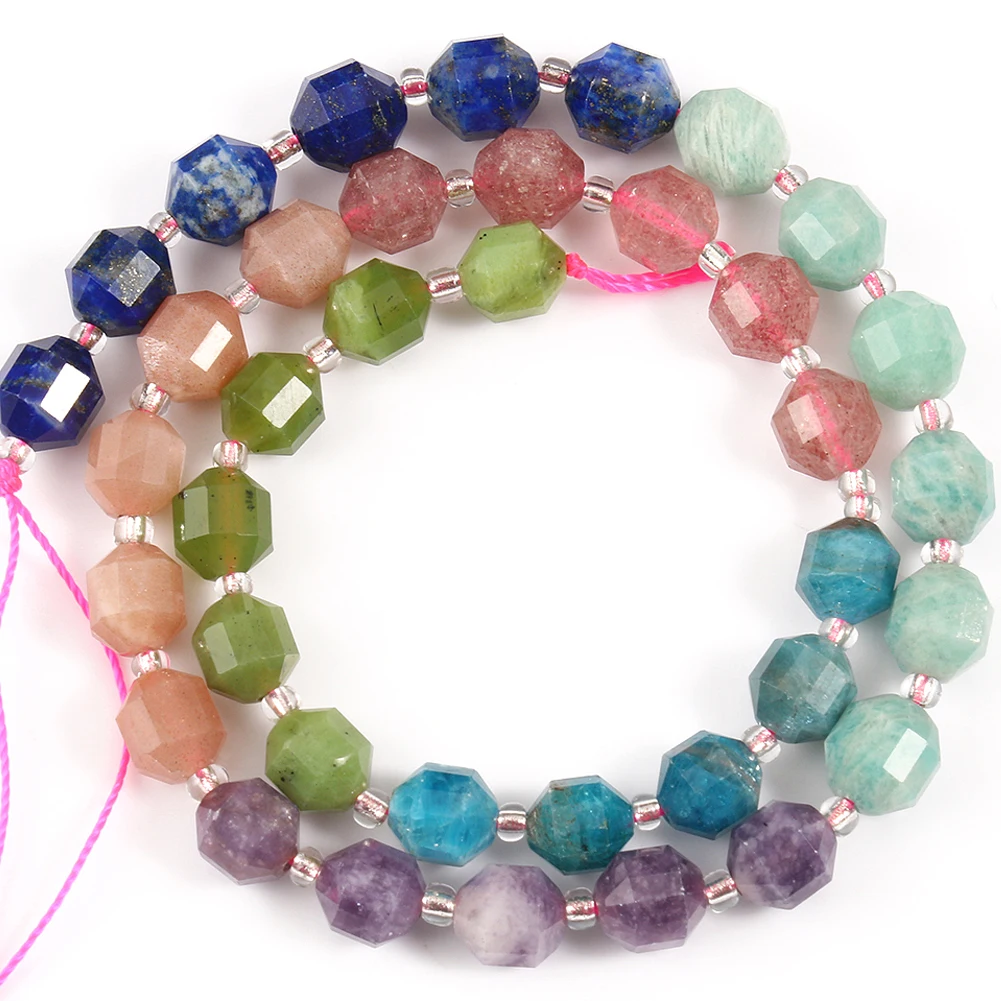 

8 мм натуральными аметистами лазурит нефрит Амазонит камни бусины граненые семь чакр Spacer Бусины для самостоятельного изготовления ювелирн...