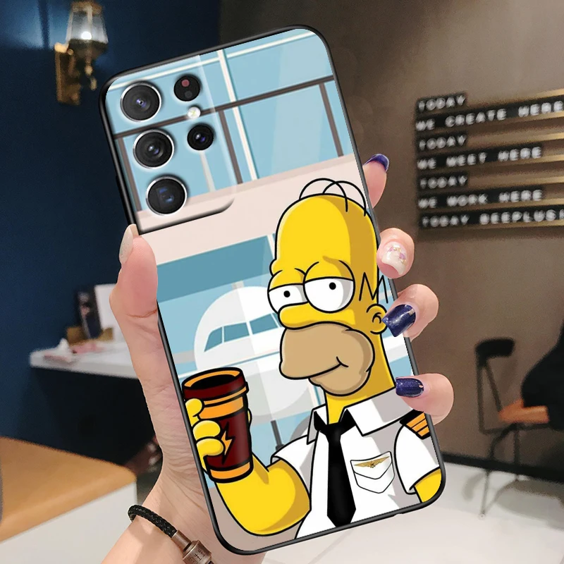 Симпатичный мультяшный чехол The Simpsons для Samsung Galaxy S22 S21 S20 FE Ultra S10 S9 S8 S7 S6 Plus 5G