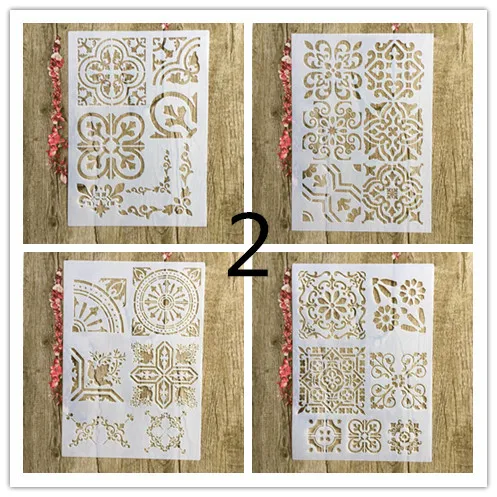 4pcs / set A4 letter of the alphabet Stencils Painting Coloring Embossing Scrapbook Album Decorative Template paper card wall | Канцтовары