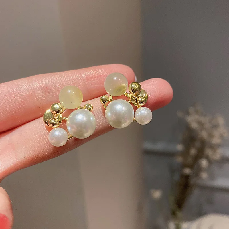 

Trend All-match Pearl Opal Women's Valentine's Day Gift Earrings Romantic Elegant Temperament Design Earrings Wholesale