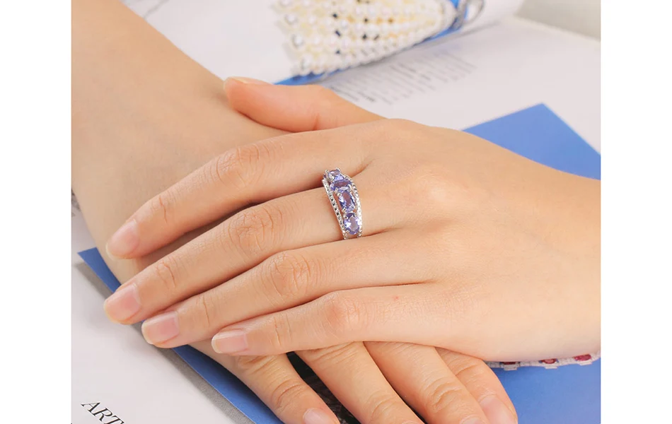 ORSA JEWELS модное женское свадебное кольцо из чистого 925 пробы серебра овальной огранки с натуральным фиолетовым танзанитом, хорошее ювелирное изделие VSR18