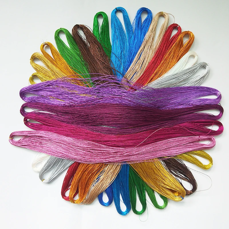 100 метров закрученный золотой нитью вязаный шнур швейная нить веревка для ленты