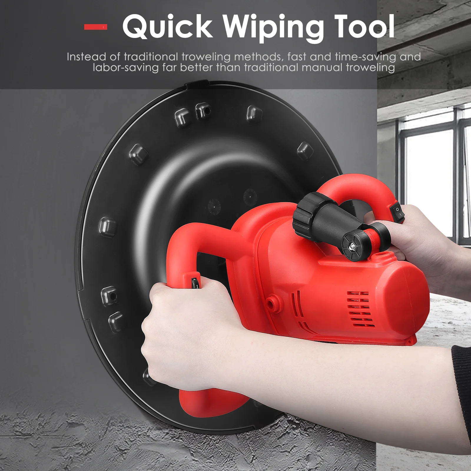 AC 110V/220V 1700W Concrete Cement Mortar Trowel  2 in 1 Electric Drywall Sander Drill Mixer Wall Smoothing Machine with Handle