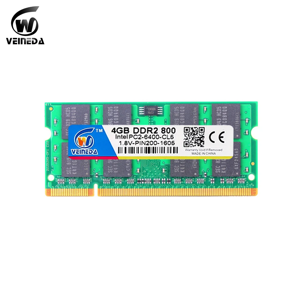Ноутбук VEINEDA Sodimm ddr2 800 МГц 1 Гб 2 4 для Intel amd mobo ram Поддержка pc6400 Совместимость с 667