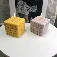 lucky dice rubiks cube silicone candle mold for diy handmade aromatherapy candle plaster ornaments soap mould handicrafts make