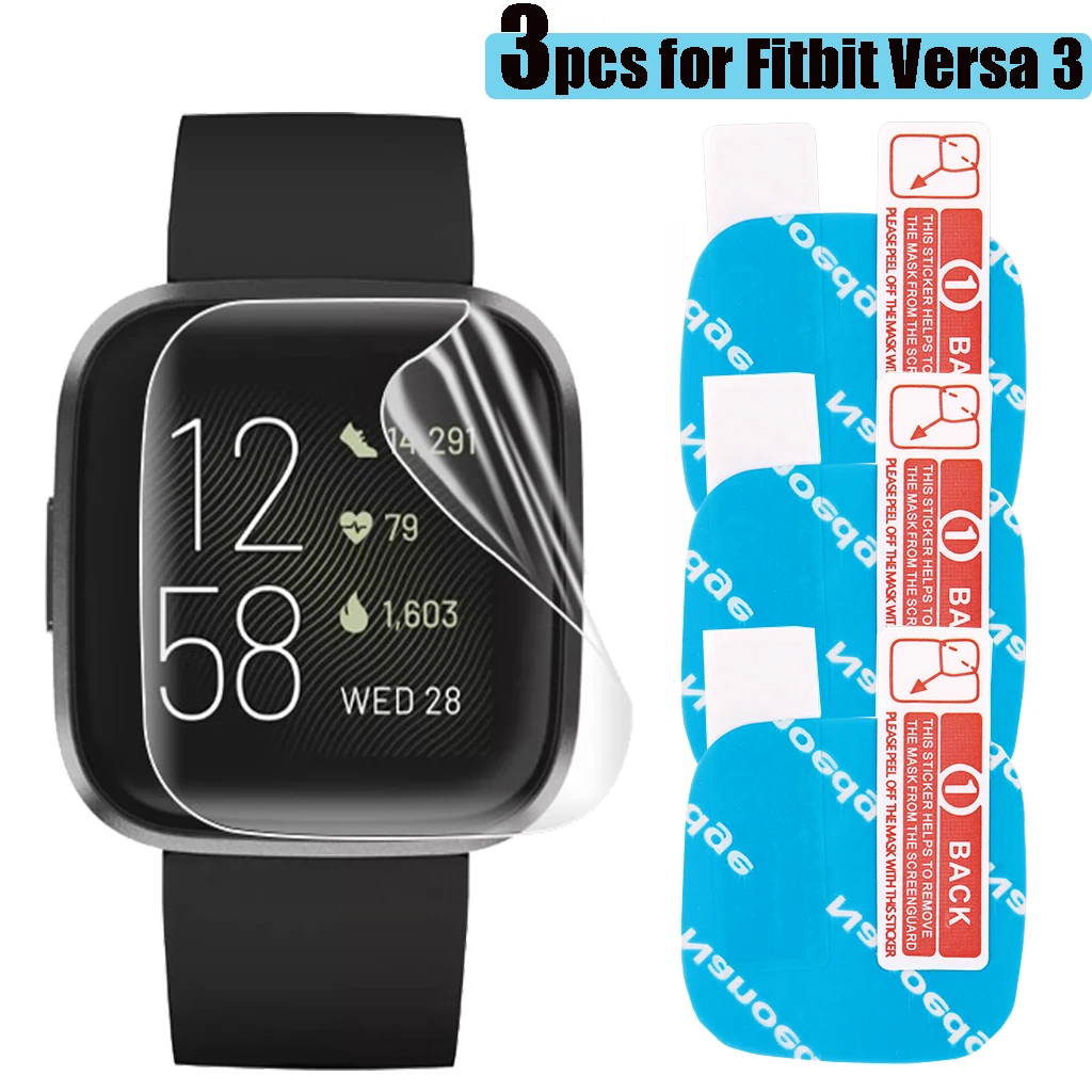 Мягкая защитная пленка для экрана Fitbit Versa 3 3D полное покрытие Antti Bubble HD часов Watch
