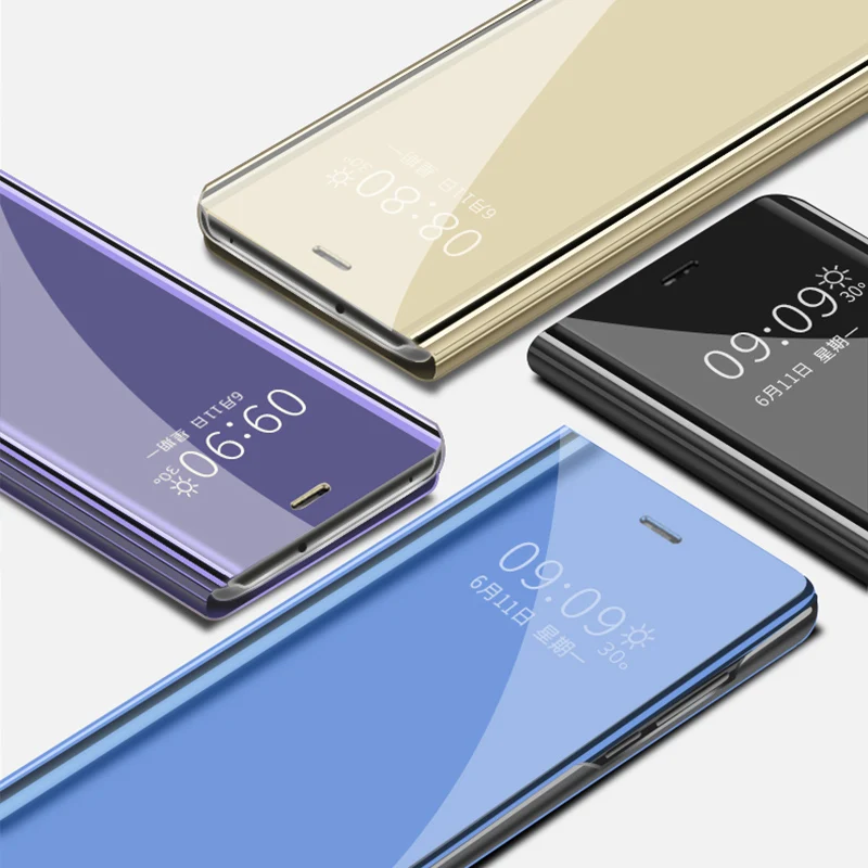 Чехол для Motorola Moto G7 Plus роскошный зеркальный умный кожаный флип чехол с подставкой