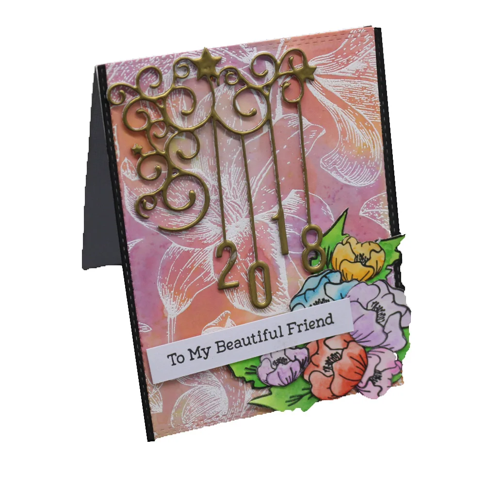 2020 цифры 2018 металлические Вырубные штампы кружевные украшения вырезанные