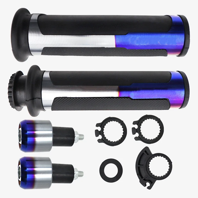 Burnt Titanium Handlebar Glue Throttle  Fueler Pedal Handle Grips Rubber Sleeve 22mm