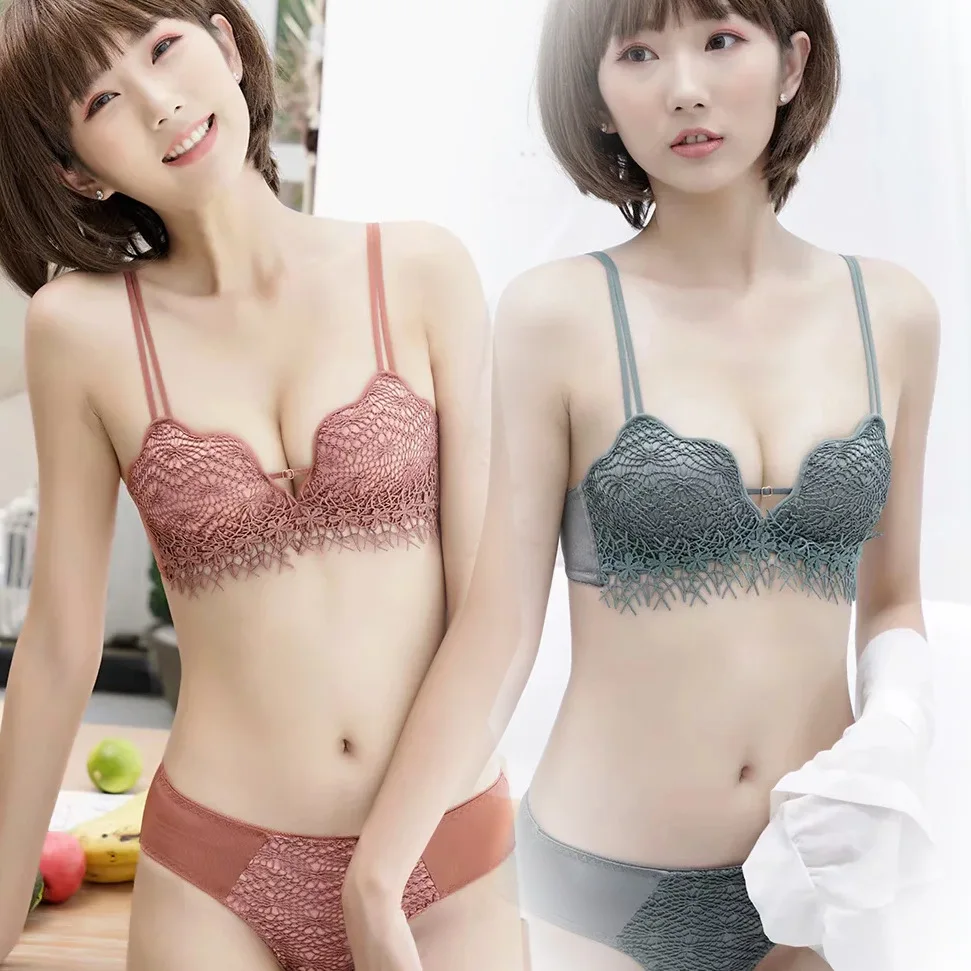 Новый Модный комплект с бюстгальтером вышивкой для девочек удобный мягкий и