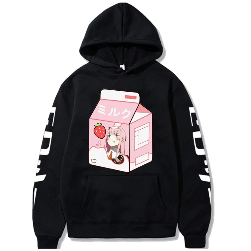 

DARLING In The FRANXX 02 Fleece-Lined Anime Hoodie Sweatshirts Men Clothing