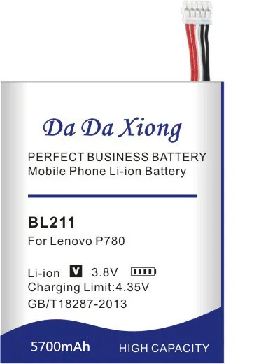 Аккумулятор Da Xiong 5700 мАч BL 211 BL211 для Lenovo P780|battery for lenovo p780|battery lenovobattery |