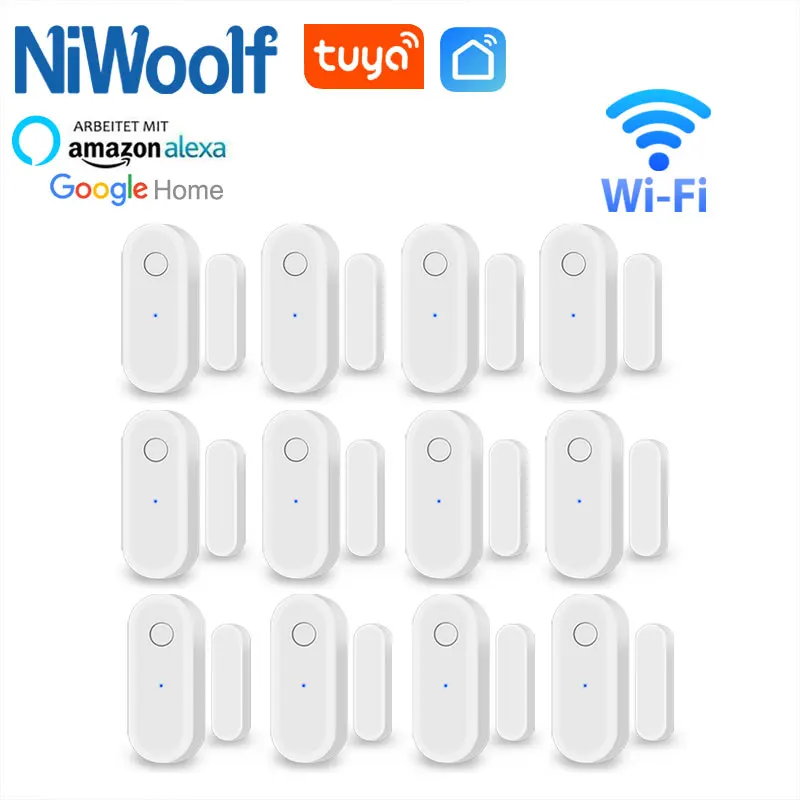 

Tuya WiFi Door Sensor Open / Closed Detectors Window Door Detector Smart Home security alarm With Alexa Google Home
