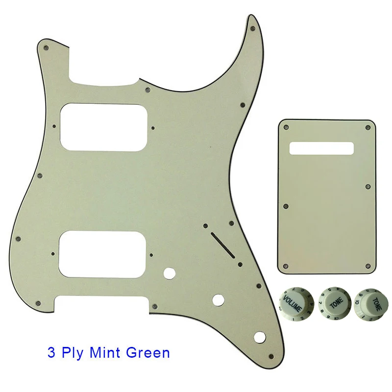Guitar Parts - For US 11 Screw Hole Standard Strat ST HH Humbucker Guitar Pickguard & Back Plate & Control Knob enlarge