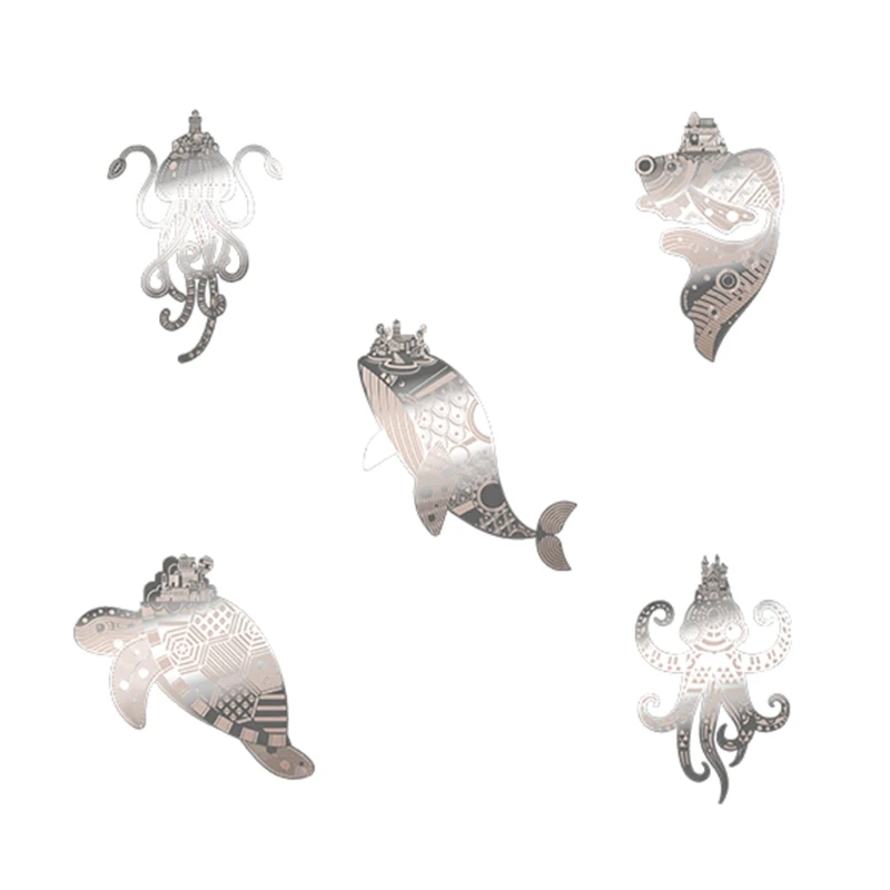 

A5KA Creative Jellyfish Octopus Sea Turtle Metal Bookmark for Books Reading Finding School Students Teacher Gifts