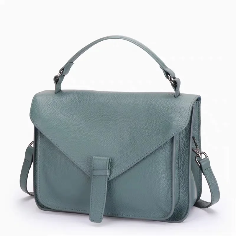

Japanese Style Casual Soft Cow Leather Wide Shoulder Straps Retro Postman Bag Women's Shoulder Strap Detachable Crossbody Bag