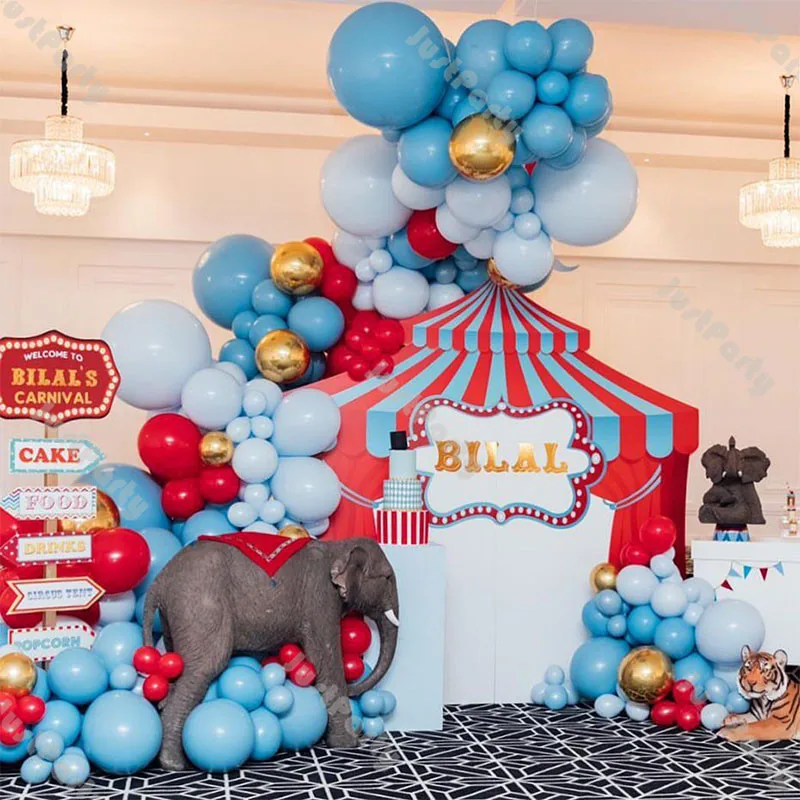 

Гирлянда для воздушных шаров 5-19 футов, украшение для дня рождения в два раза, синие воздушные шары, украшение для детского праздника, праздн...