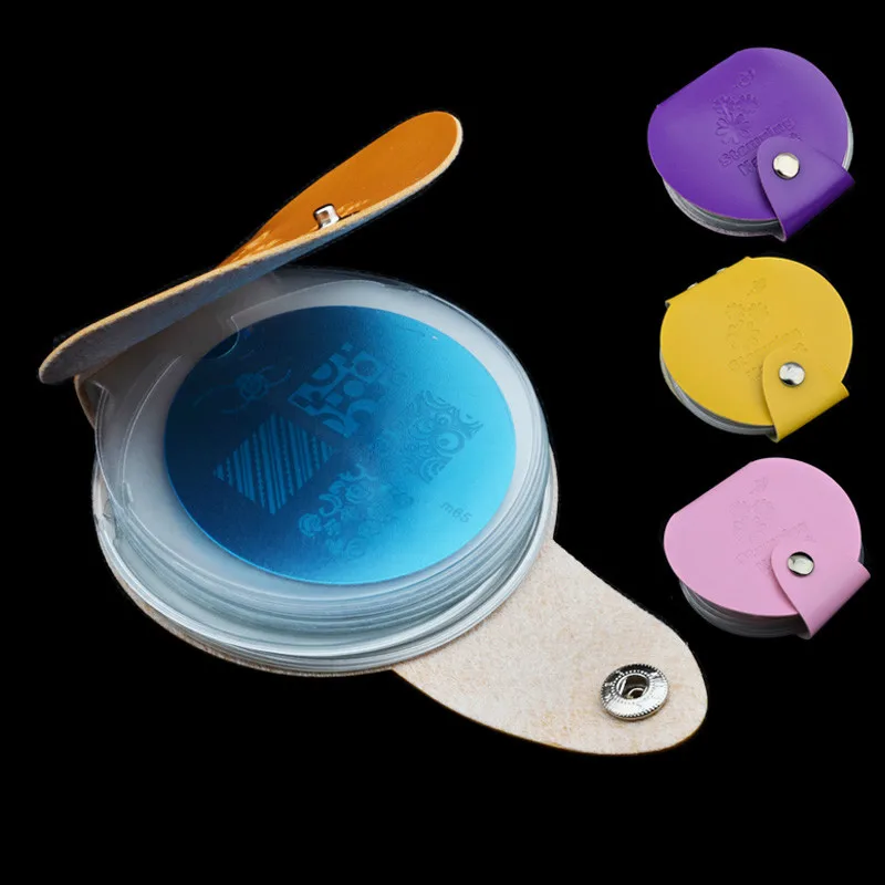 

24slots Nail Art Template Folder/Case/Bag/Holder for Dia 5.5cm Small Round M/JQ/HeHe Stamp Stamping Disc Plates Album