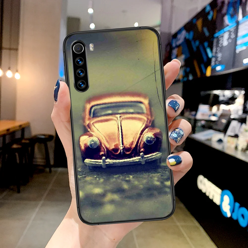 

Cool Retro Beetle Car Phone Case For Xiaomi Redmi Note 7 8 8T 9 9S 4X 7 7A 9A K30 Pro Ultra black Waterproof Painting Shell