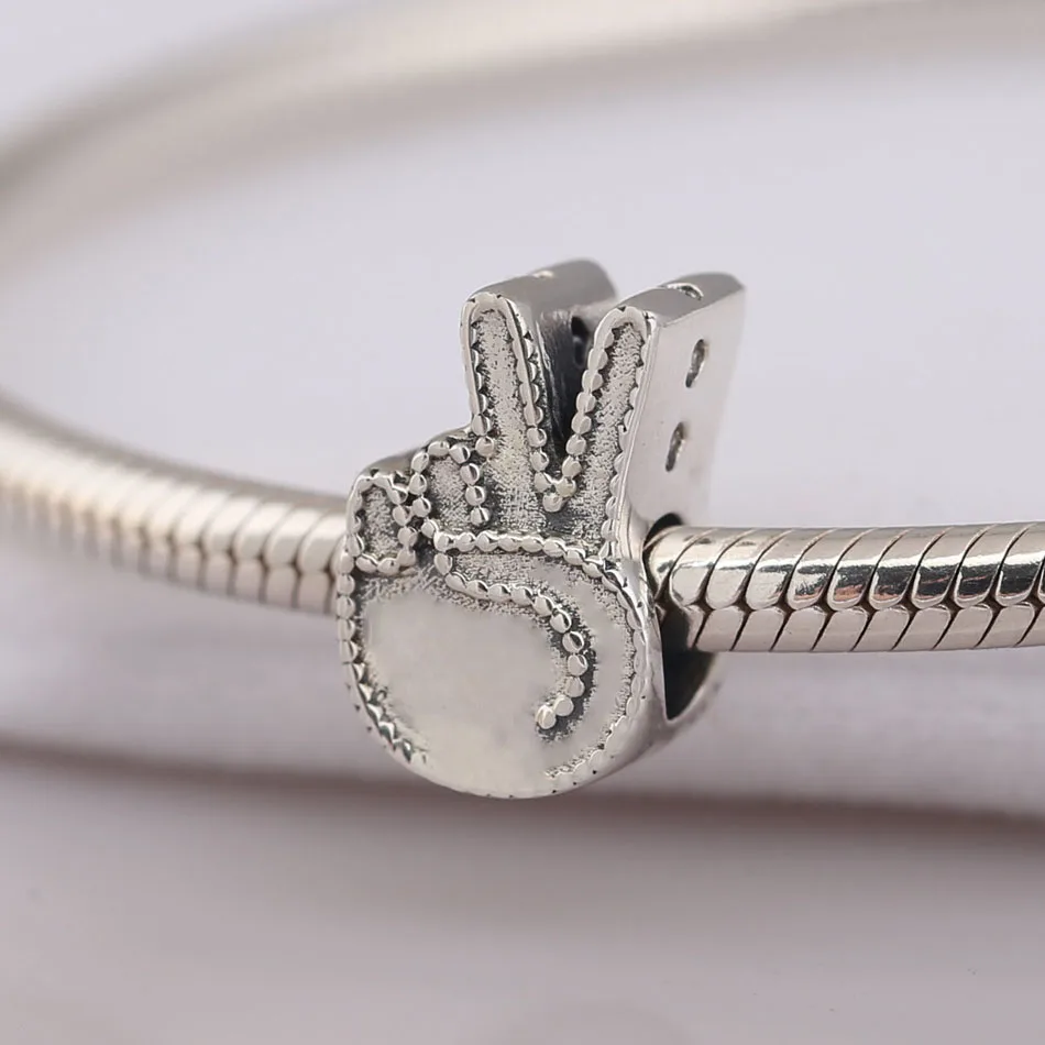 

Аутентичный браслет из серебра S925 с бусинами, подходящий для леди, браслет, символ мира, шарм, DIY ювелирные изделия, подарок для девушки