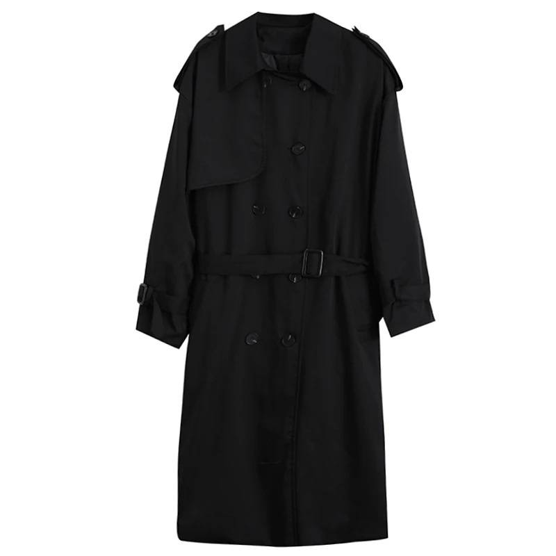 

Fashion Large Size Loose Temperament Windbreaker 2020 New Mid-length Over-the-knee Coat Spring Autumn Trench Coat For Women m878