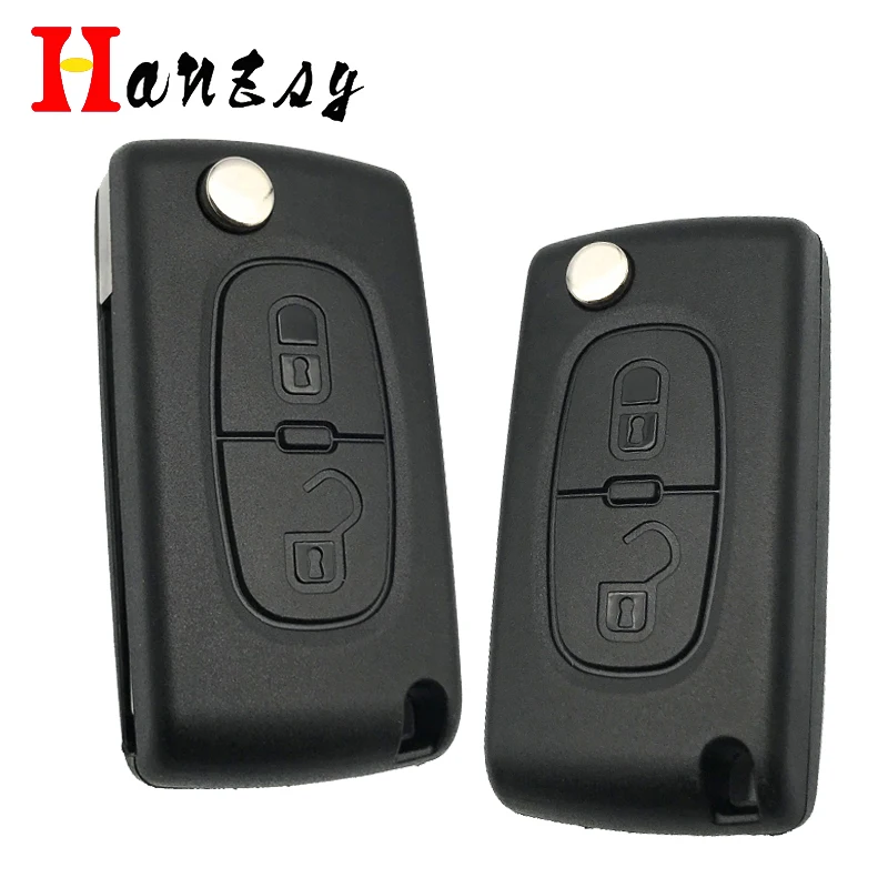 Чехол для выкидного складного ключа с 2 кнопками Peugeot 307 408 206 308 3008 Citroen C2 C3 C4