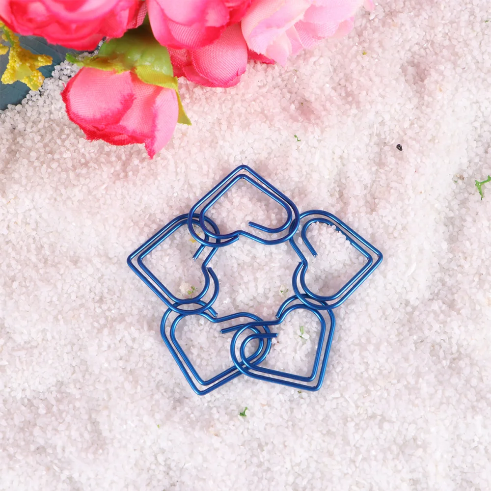 

100pcs Love Heart Shaped Paper Clips Nonskid School Clips Clips Bulk for Home Office School Kids