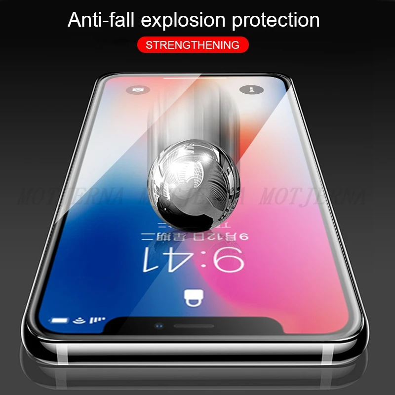For iPhone XR XS Max X Tempered Glass Ultra Thin 10 Screen Protector for 7 6 6s 8 Plus 11 Pro Toughened |