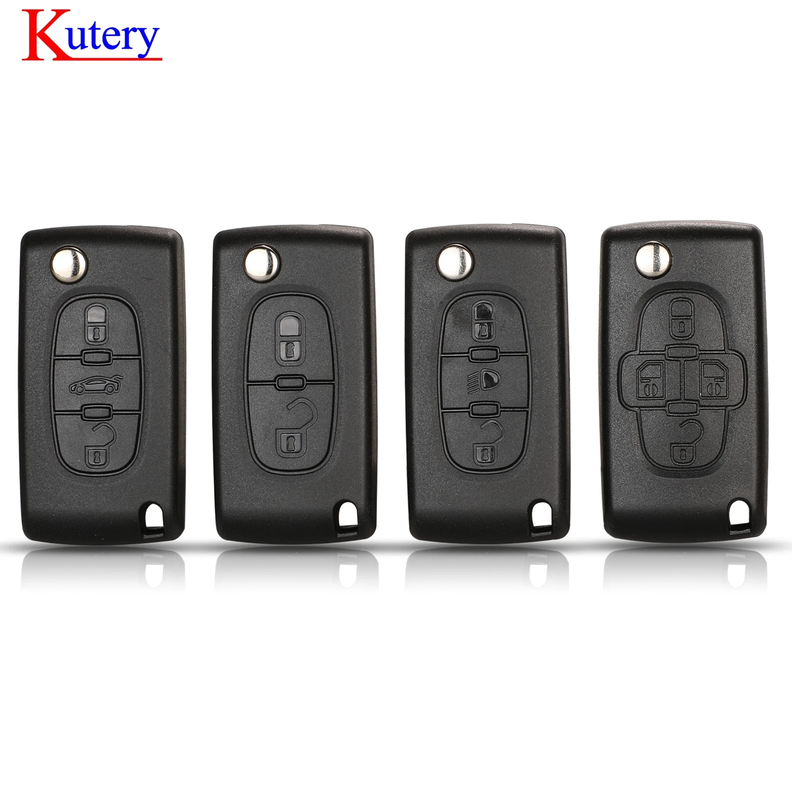 kutery 2/3 Кнопка Флип брелока автомобиля Shell чехол для Peugeot 207 307 308 407 607 807 Partner|Ключ от