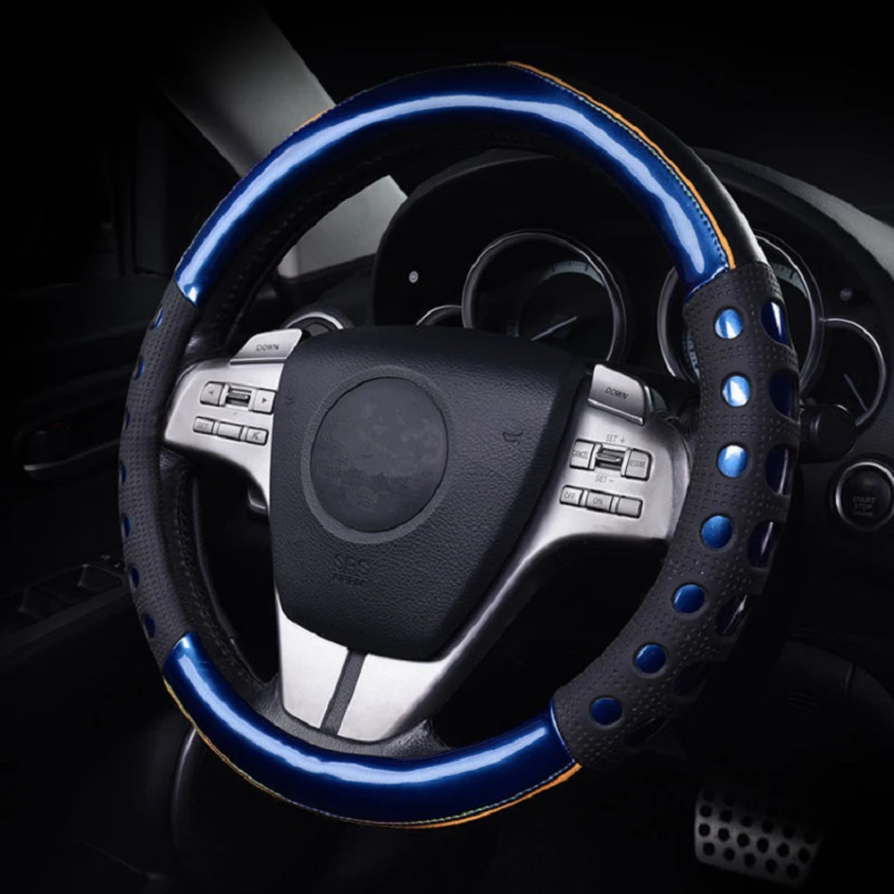 Ослепительный цвет Модный чехол для руля автомобиля фиолетовый зеленый красный