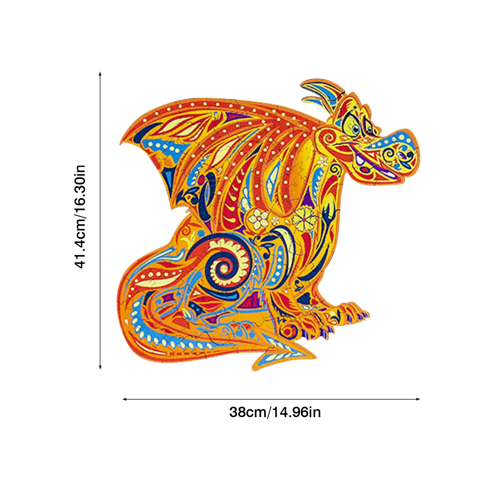 

Children Wooden Jigsaw Puzzles Cartoon Dragon Unique Shape Jigsaw Pieces For Kids Adults D50