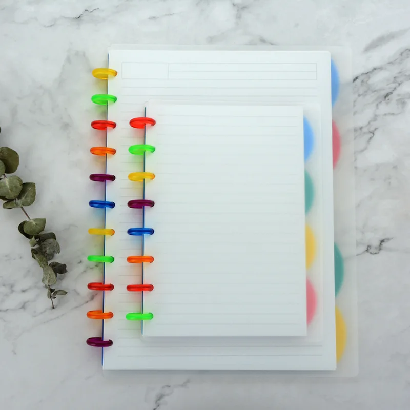 

2020 mushroom hole A4 A5 B5 B6 letter junior size Notebook cover 2pcs t puncher dividers kawaii Free shipping Transparent black