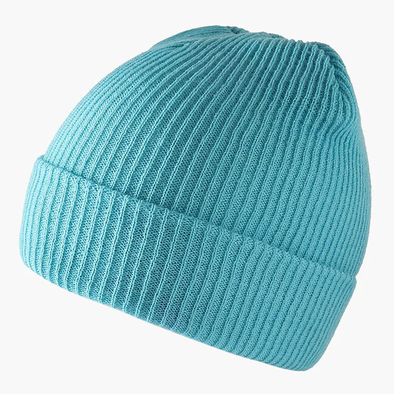 Sky Blue Шапки унисекс шапочка 24 цвета женская зимняя шапка в рубчик Gorros шапка в стиле хип-хоп для женщин шапочка в стиле кэжуал простые вязаные осенние шапки - Цвет: Sky Blue