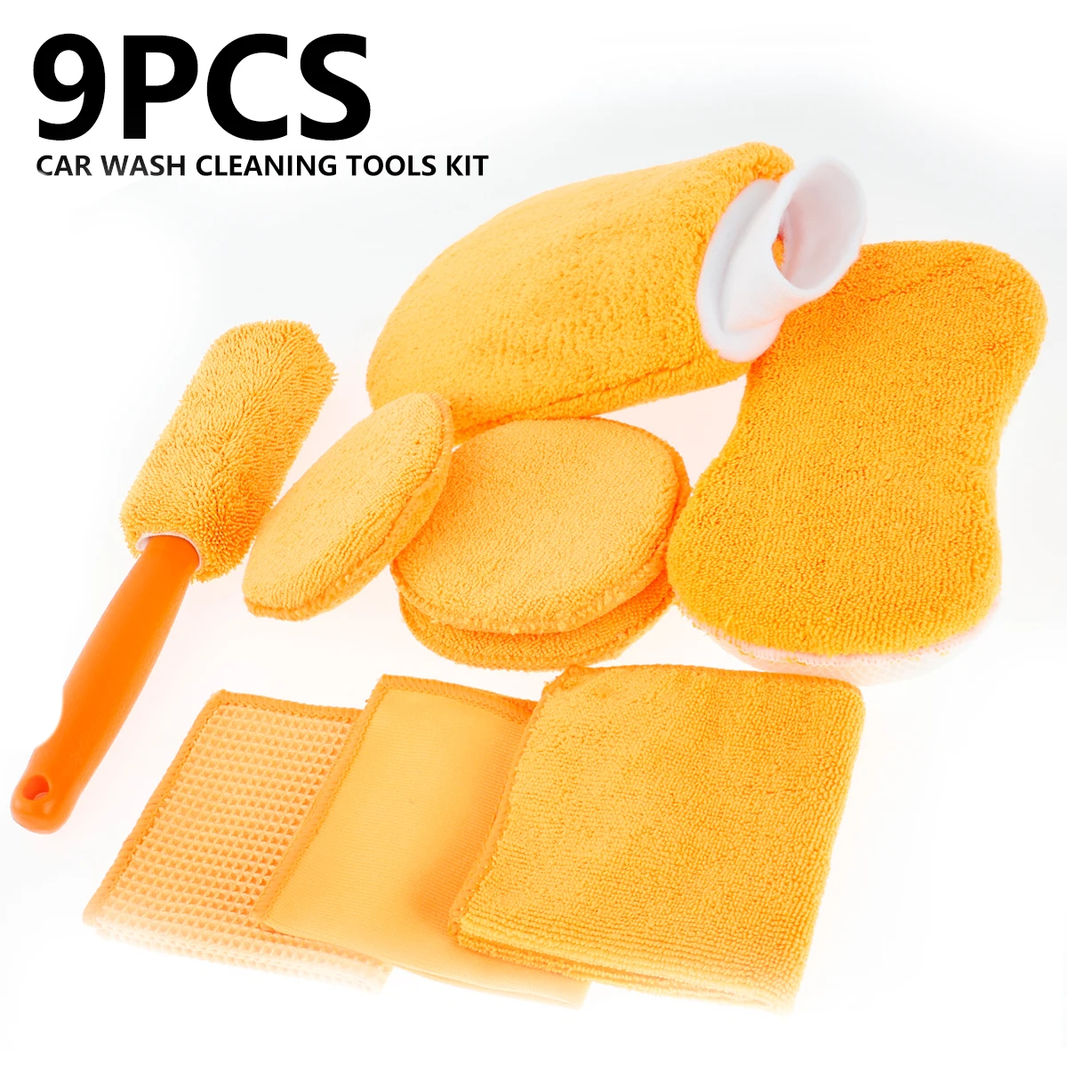 

9pcs Hot Microfiber Auto Car Brush Detaillering Wasstraat Levert Gereedschap Cleaning Handdoeken Spons Combinatie Tools Kit