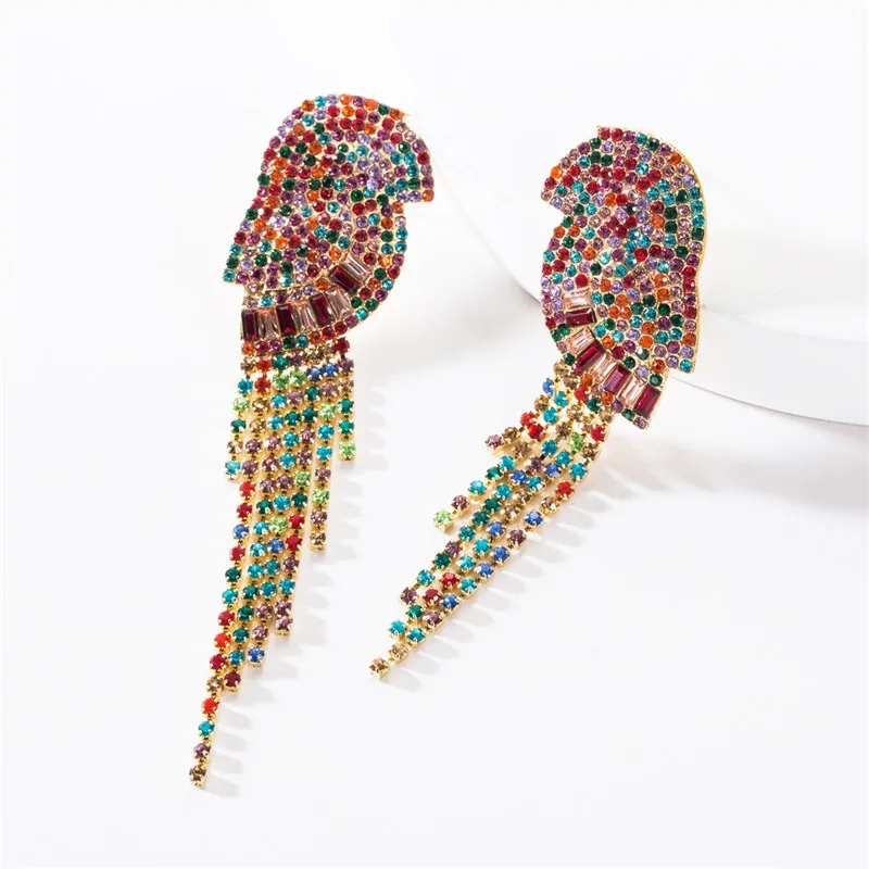 Серьги Модные ювелирные изделия 2019 европейские Стразы длинные кисточки в форме
