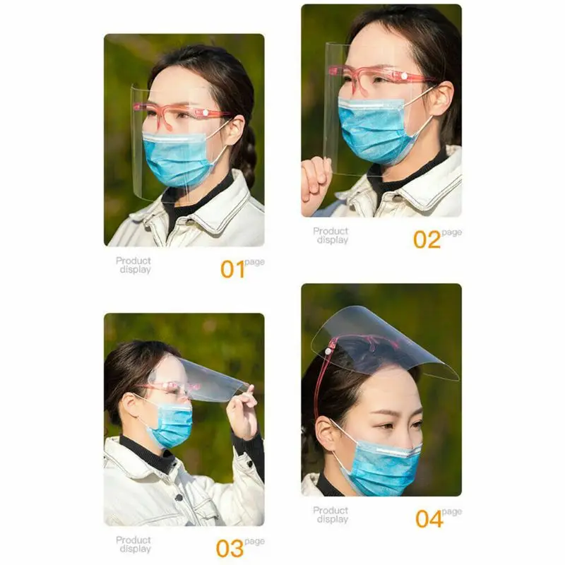 Full Face Covering Transparent Anti-saliva Dust-proof Shield Flip Up Visor Oil Fume Protection Masks protective | Безопасность и