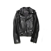 Women Real Sheepskin Jacket Short Slim Fit Motorcycle Biker Genuine Leather Jacket Colors Lady Spring Autumn Punk Outwear Coats