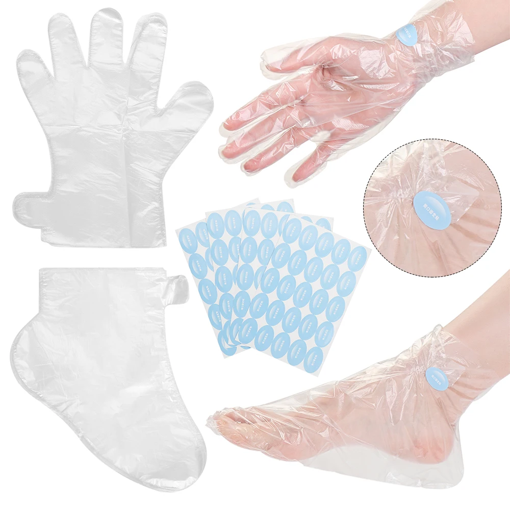 200 Counts Paraffin Wax Liners for Hands & Feet Plastic Booties Bags Therapy Socks Gloves Bath Mitts | Красота и здоровье