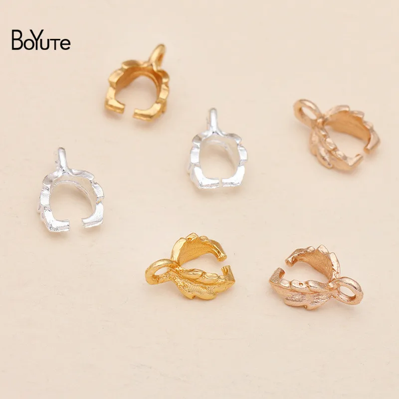 BoYuTe (200 шт./лот) 7*11 мм металлический сплав застежка в виде листа Разъемы Diy ручной