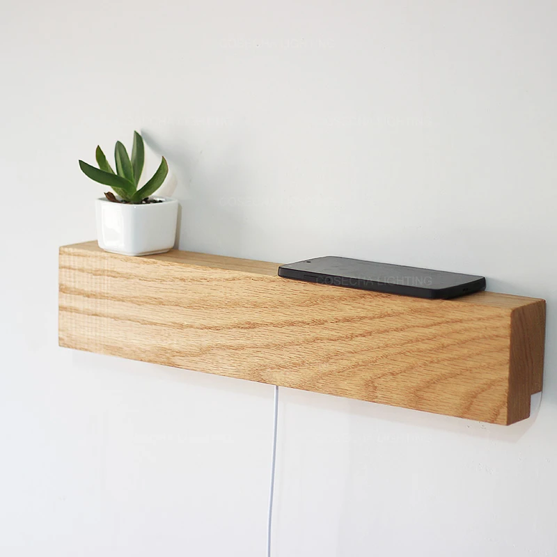Скандинавские деревянные настенные светильники Светодиодные комнатные