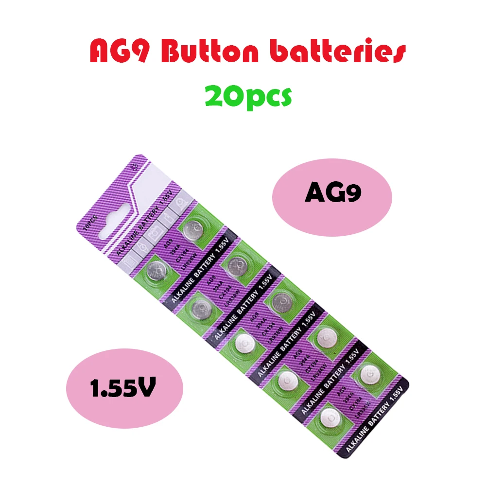 

AG9 20Pcs/Pack 45mAh SR936SW Watch Battery Coin Battery 936A X10 394 SR936 194 394-1W 280-17 1.55V Button Alkaline Battery