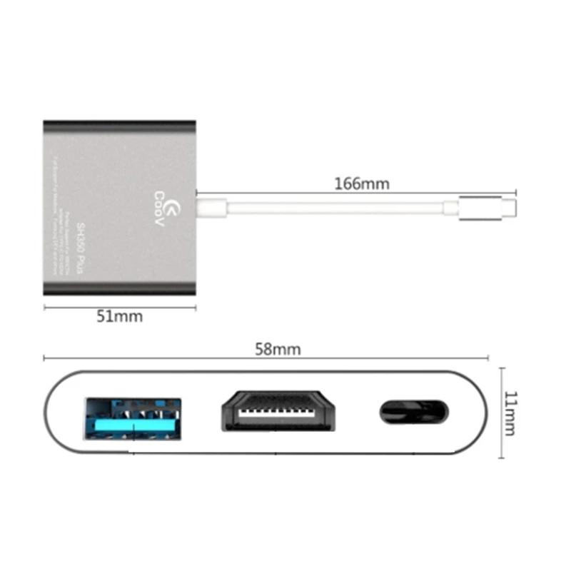 USB Type C к HDMI цифровой концентратор портативное PD зарядное устройство 4K док станция