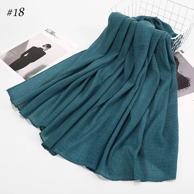 2020 muslim soft headscarf foulard femme musulman women Cotton scarf hijab female solid Fringed shawls Shimmer malaysia | Тематическая